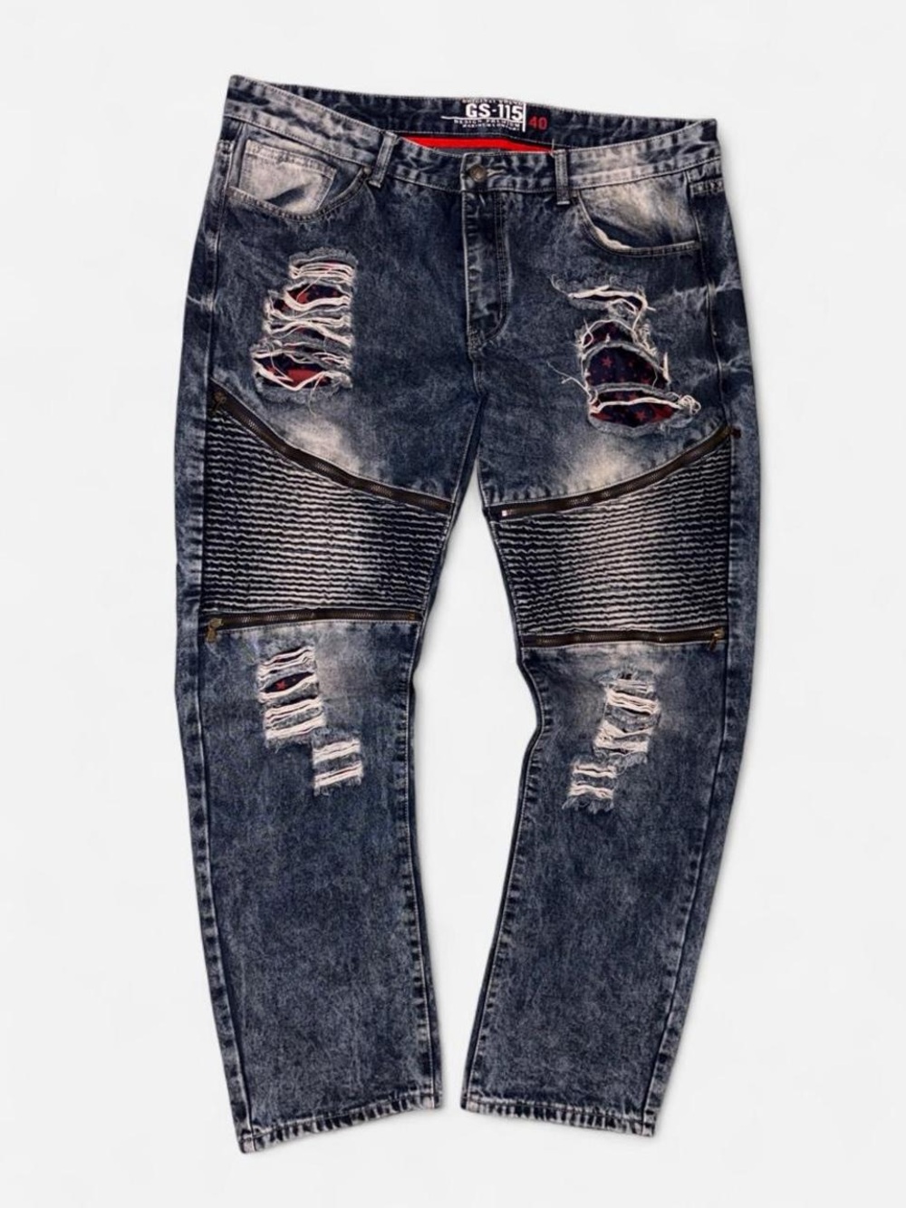 Vintage Grunge Streetwear GS-115 Moto Denim Jeans